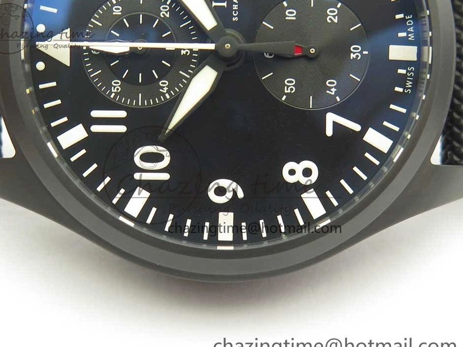 MIROTIME 0401 Modern PILOT IW389001 ZF 1:1 Best Edition Ceramic Case Black Dial on Nylon Strap A7750 (Same Function As Genuine) 7158